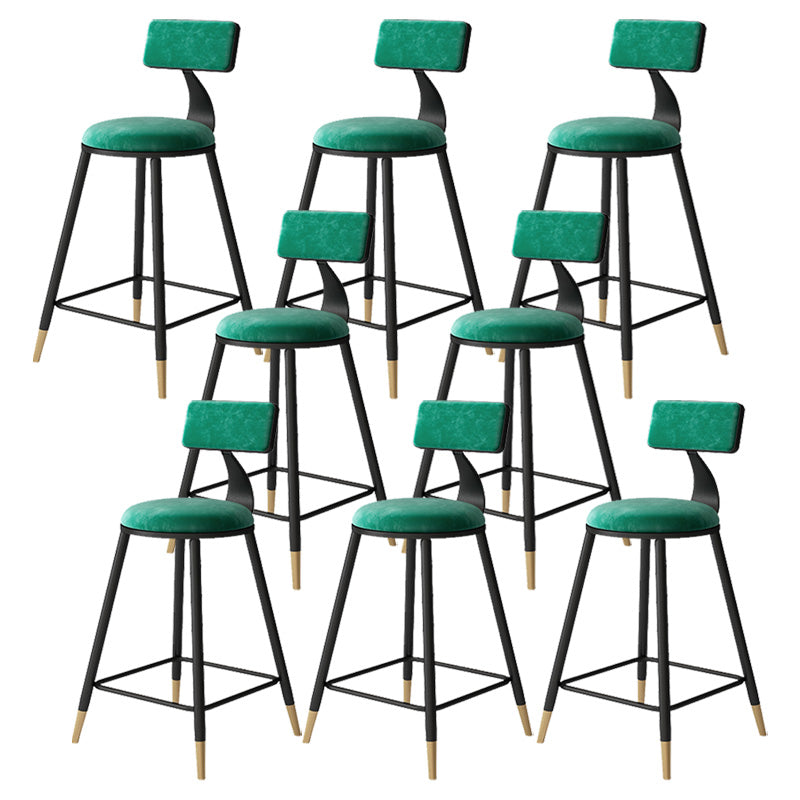 Tabouret de bar de style contemporain Tabouret de bar rond à dossier bas avec pieds en métal