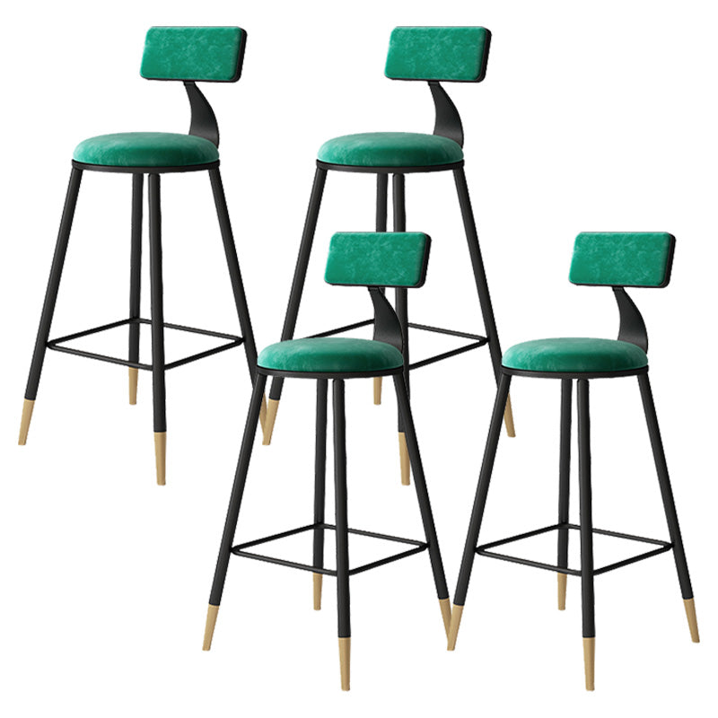 Tabouret de bar de style contemporain Tabouret de bar rond à dossier bas avec pieds en métal