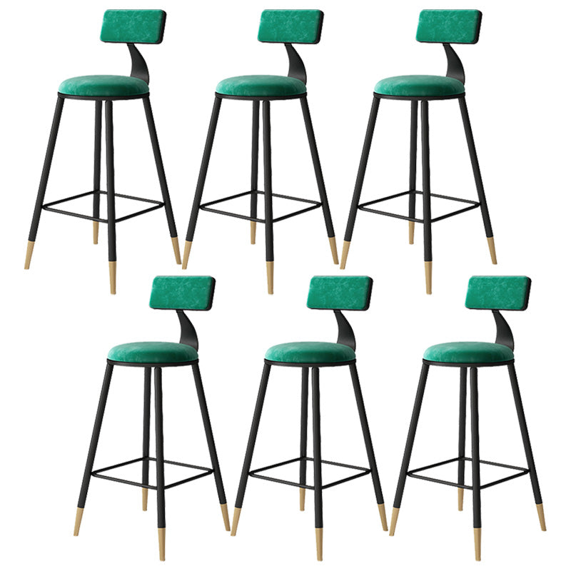 Tabouret de bar de style contemporain Tabouret de bar rond à dossier bas avec pieds en métal