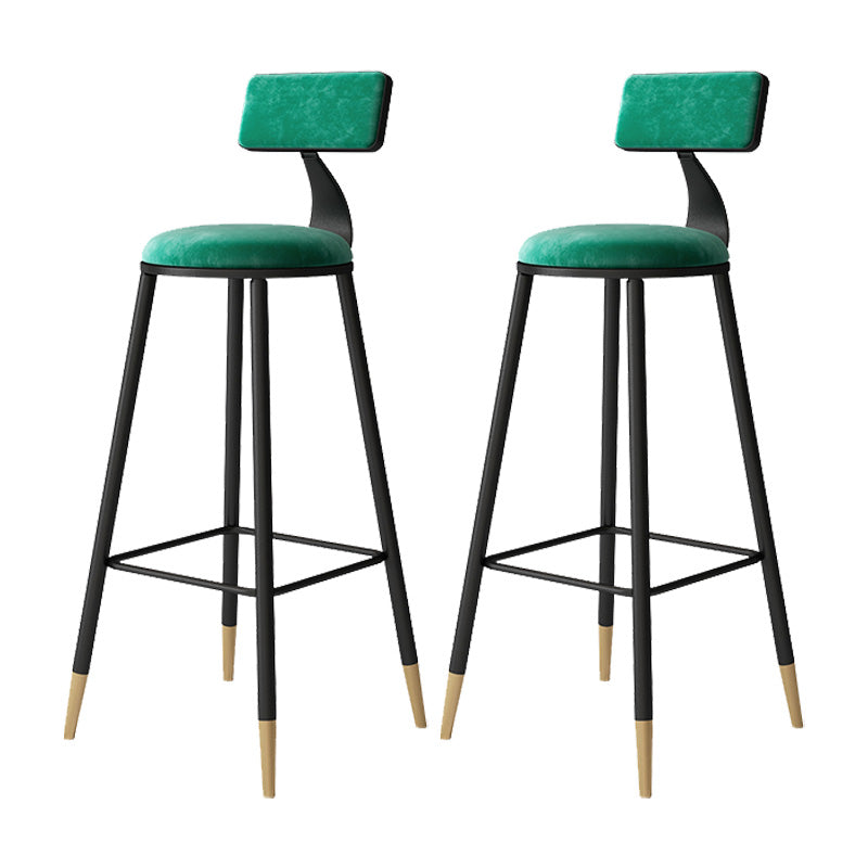 Tabouret de bar de style contemporain Tabouret de bar rond à dossier bas avec pieds en métal