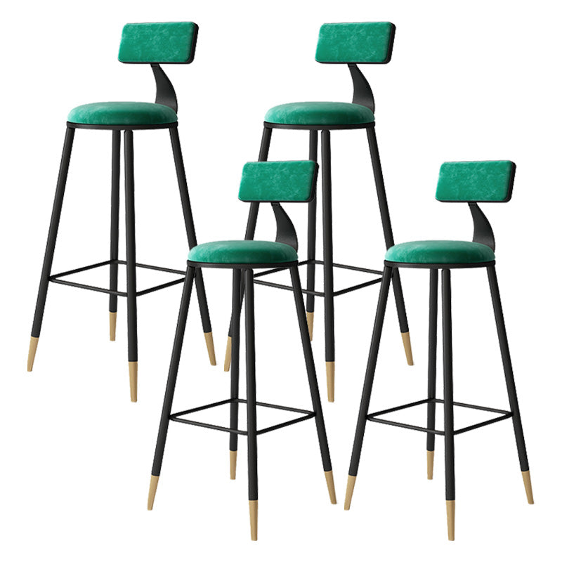 Tabouret de bar de style contemporain Tabouret de bar rond à dossier bas avec pieds en métal