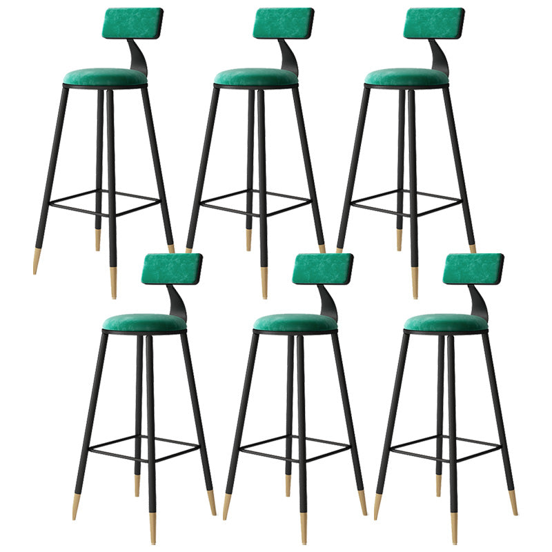Tabouret de bar de style contemporain Tabouret de bar rond à dossier bas avec pieds en métal