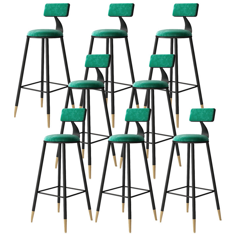 Tabouret de bar de style contemporain Tabouret de bar rond à dossier bas avec pieds en métal