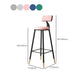 Tabouret de bar de style contemporain Tabouret de bar rond à dossier bas avec pieds en métal