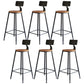 Modern Style Barstool Round Low Back Bar Stool with Metal Legs Black 6 Piece Set Clearhalo 'Bar Furniture' 'Bar Stools' 'bar_stools' 'furn' 'furn_bar_stools' 'Furniture' 'Kitchen & Dining Furniture' 6371452