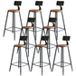 Modern Style Barstool Round Low Back Bar Stool with Metal Legs Black 8 Piece Set Clearhalo 'Bar Furniture' 'Bar Stools' 'bar_stools' 'furn' 'furn_bar_stools' 'Furniture' 'Kitchen & Dining Furniture' 6371455