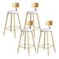 Modern Style Barstool Round Low Back Bar Stool with Metal Legs Gold 4 Piece Set Clearhalo 'Bar Furniture' 'Bar Stools' 'bar_stools' 'furn' 'furn_bar_stools' 'Furniture' 'Kitchen & Dining Furniture' 6371460
