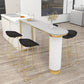Tabouret de bar en plastique de style Glam avec pieds en métal