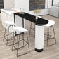Tabouret de bar en plastique de style Glam avec pieds en métal