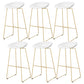 Tabouret de bar en plastique de style Glam avec pieds en métal