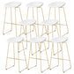 Tabouret de bar en plastique de style Glam avec pieds en métal