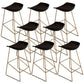 Tabouret de bar en plastique de style Glam avec pieds en métal