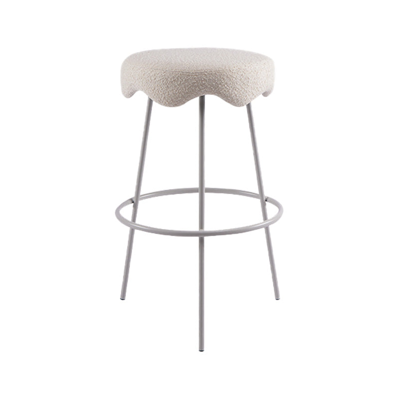 Contemporary Style Counter Stool Upholstered Bar-height Bar Stool with Metal Base White 1 Piece Clearhalo 'Bar Furniture' 'Bar Stools' 'bar_stools' 'furn' 'furn_bar_stools' 'Furniture' 'Kitchen & Dining Furniture' 6371520