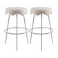 Contemporary Style Counter Stool Upholstered Bar-height Bar Stool with Metal Base White 2 Piece Set Clearhalo 'Bar Furniture' 'Bar Stools' 'bar_stools' 'furn' 'furn_bar_stools' 'Furniture' 'Kitchen & Dining Furniture' 6371521
