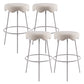 Contemporary Style Counter Stool Upholstered Bar-height Bar Stool with Metal Base White 4 Piece Set Clearhalo 'Bar Furniture' 'Bar Stools' 'bar_stools' 'furn' 'furn_bar_stools' 'Furniture' 'Kitchen & Dining Furniture' 6371523