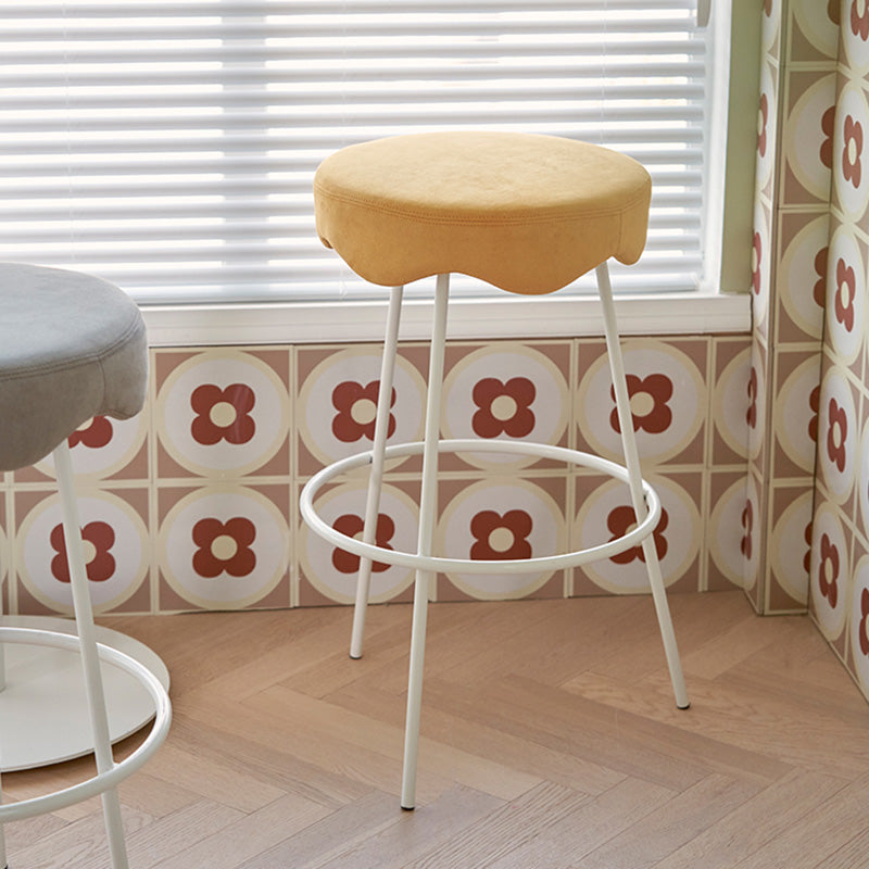 Contemporary Style Counter Stool Upholstered Bar-height Bar Stool with Metal Base Clearhalo 'Bar Furniture' 'Bar Stools' 'bar_stools' 'furn' 'furn_bar_stools' 'Furniture' 'Kitchen & Dining Furniture' 6371525