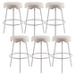 Contemporary Style Counter Stool Upholstered Bar-height Bar Stool with Metal Base White 6 Piece Set Clearhalo 'Bar Furniture' 'Bar Stools' 'bar_stools' 'furn' 'furn_bar_stools' 'Furniture' 'Kitchen & Dining Furniture' 6371526