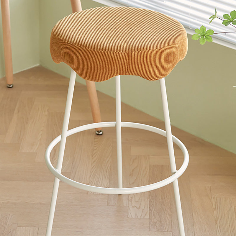 Contemporary Style Counter Stool Upholstered Bar-height Bar Stool with Metal Base Clearhalo 'Bar Furniture' 'Bar Stools' 'bar_stools' 'furn' 'furn_bar_stools' 'Furniture' 'Kitchen & Dining Furniture' 6371529