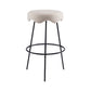 Contemporary Style Counter Stool Upholstered Bar-height Bar Stool with Metal Base Black White 1 Piece Clearhalo 'Bar Furniture' 'Bar Stools' 'bar_stools' 'furn' 'furn_bar_stools' 'Furniture' 'Kitchen & Dining Furniture' 6371530