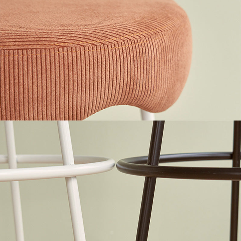 Contemporary Style Counter Stool Upholstered Bar-height Bar Stool with Metal Base Clearhalo 'Bar Furniture' 'Bar Stools' 'bar_stools' 'furn' 'furn_bar_stools' 'Furniture' 'Kitchen & Dining Furniture' 6371531