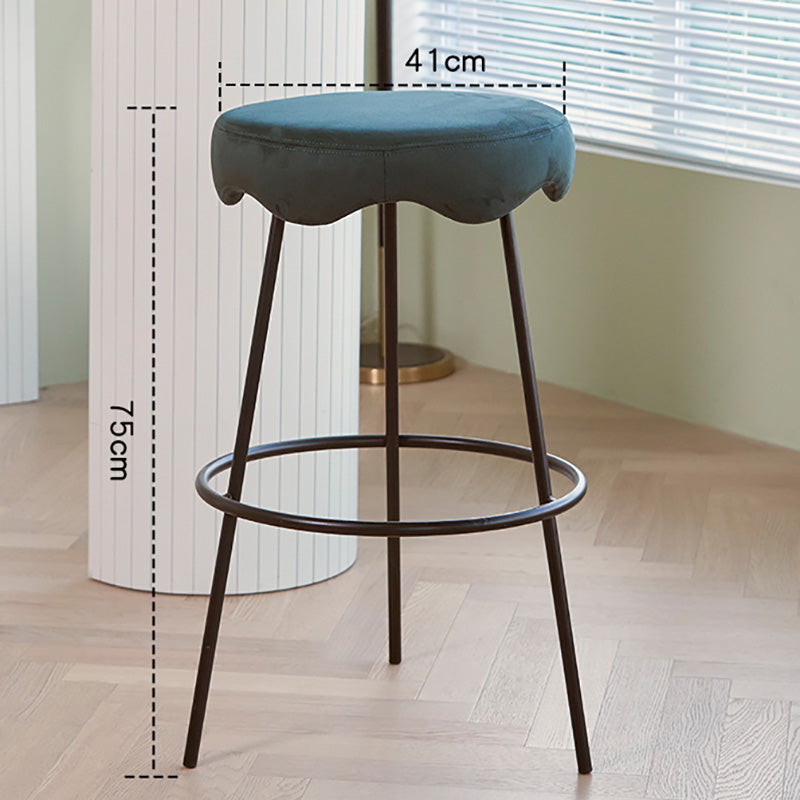 Contemporary Style Counter Stool Upholstered Bar-height Bar Stool with Metal Base Clearhalo 'Bar Furniture' 'Bar Stools' 'bar_stools' 'furn' 'furn_bar_stools' 'Furniture' 'Kitchen & Dining Furniture' 6371533
