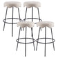 Contemporary Style Counter Stool Upholstered Bar-height Bar Stool with Metal Base Black White 4 Piece Set Clearhalo 'Bar Furniture' 'Bar Stools' 'bar_stools' 'furn' 'furn_bar_stools' 'Furniture' 'Kitchen & Dining Furniture' 6371534