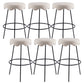 Contemporary Style Counter Stool Upholstered Bar-height Bar Stool with Metal Base Black White 6 Piece Set Clearhalo 'Bar Furniture' 'Bar Stools' 'bar_stools' 'furn' 'furn_bar_stools' 'Furniture' 'Kitchen & Dining Furniture' 6371536