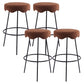 Contemporary Style Counter Stool Upholstered Bar-height Bar Stool with Metal Base Black-Brown 4 Piece Set Clearhalo 'Bar Furniture' 'Bar Stools' 'bar_stools' 'furn' 'furn_bar_stools' 'Furniture' 'Kitchen & Dining Furniture' 6371544
