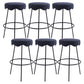 Contemporary Style Counter Stool Upholstered Bar-height Bar Stool with Metal Base Blue-Black 6 Piece Set Clearhalo 'Bar Furniture' 'Bar Stools' 'bar_stools' 'furn' 'furn_bar_stools' 'Furniture' 'Kitchen & Dining Furniture' 6371551