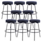 Contemporary Style Counter Stool Upholstered Bar-height Bar Stool with Metal Base Blue-Black 8 Piece Set Clearhalo 'Bar Furniture' 'Bar Stools' 'bar_stools' 'furn' 'furn_bar_stools' 'Furniture' 'Kitchen & Dining Furniture' 6371552