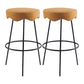 Contemporary Style Counter Stool Upholstered Bar-height Bar Stool with Metal Base Yellow Black 2 Piece Set Clearhalo 'Bar Furniture' 'Bar Stools' 'bar_stools' 'furn' 'furn_bar_stools' 'Furniture' 'Kitchen & Dining Furniture' 6371554