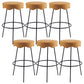 Contemporary Style Counter Stool Upholstered Bar-height Bar Stool with Metal Base Yellow Black 6 Piece Set Clearhalo 'Bar Furniture' 'Bar Stools' 'bar_stools' 'furn' 'furn_bar_stools' 'Furniture' 'Kitchen & Dining Furniture' 6371556