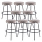 Contemporary Style Counter Stool Upholstered Bar-height Bar Stool with Metal Base Black-Gray 8 Piece Set Clearhalo 'Bar Furniture' 'Bar Stools' 'bar_stools' 'furn' 'furn_bar_stools' 'Furniture' 'Kitchen & Dining Furniture' 6371562