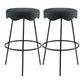 Contemporary Style Counter Stool Upholstered Bar-height Bar Stool with Metal Base Black Green 2 Piece Set Clearhalo 'Bar Furniture' 'Bar Stools' 'bar_stools' 'furn' 'furn_bar_stools' 'Furniture' 'Kitchen & Dining Furniture' 6371564