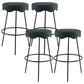 Contemporary Style Counter Stool Upholstered Bar-height Bar Stool with Metal Base Black Green 4 Piece Set Clearhalo 'Bar Furniture' 'Bar Stools' 'bar_stools' 'furn' 'furn_bar_stools' 'Furniture' 'Kitchen & Dining Furniture' 6371565