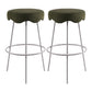 Contemporary Style Counter Stool Upholstered Bar-height Bar Stool with Metal Base White-Green 2 Piece Set Clearhalo 'Bar Furniture' 'Bar Stools' 'bar_stools' 'furn' 'furn_bar_stools' 'Furniture' 'Kitchen & Dining Furniture' 6371569