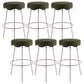 Contemporary Style Counter Stool Upholstered Bar-height Bar Stool with Metal Base White-Green 6 Piece Set Clearhalo 'Bar Furniture' 'Bar Stools' 'bar_stools' 'furn' 'furn_bar_stools' 'Furniture' 'Kitchen & Dining Furniture' 6371571