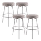 Contemporary Style Counter Stool Upholstered Bar-height Bar Stool with Metal Base White-Gray 4 Piece Set Clearhalo 'Bar Furniture' 'Bar Stools' 'bar_stools' 'furn' 'furn_bar_stools' 'Furniture' 'Kitchen & Dining Furniture' 6371575