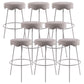 Contemporary Style Counter Stool Upholstered Bar-height Bar Stool with Metal Base White-Gray 8 Piece Set Clearhalo 'Bar Furniture' 'Bar Stools' 'bar_stools' 'furn' 'furn_bar_stools' 'Furniture' 'Kitchen & Dining Furniture' 6371577