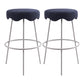 Contemporary Style Counter Stool Upholstered Bar-height Bar Stool with Metal Base White-Blue 2 Piece Set Clearhalo 'Bar Furniture' 'Bar Stools' 'bar_stools' 'furn' 'furn_bar_stools' 'Furniture' 'Kitchen & Dining Furniture' 6371579