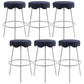 Contemporary Style Counter Stool Upholstered Bar-height Bar Stool with Metal Base White-Blue 6 Piece Set Clearhalo 'Bar Furniture' 'Bar Stools' 'bar_stools' 'furn' 'furn_bar_stools' 'Furniture' 'Kitchen & Dining Furniture' 6371581
