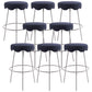 Contemporary Style Counter Stool Upholstered Bar-height Bar Stool with Metal Base White-Blue 8 Piece Set Clearhalo 'Bar Furniture' 'Bar Stools' 'bar_stools' 'furn' 'furn_bar_stools' 'Furniture' 'Kitchen & Dining Furniture' 6371582