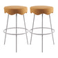 Contemporary Style Counter Stool Upholstered Bar-height Bar Stool with Metal Base White-Yellow 2 Piece Set Clearhalo 'Bar Furniture' 'Bar Stools' 'bar_stools' 'furn' 'furn_bar_stools' 'Furniture' 'Kitchen & Dining Furniture' 6371588