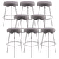 Contemporary Style Counter Stool Upholstered Bar-height Bar Stool with Metal Base Gray-White 8 Piece Set Clearhalo 'Bar Furniture' 'Bar Stools' 'bar_stools' 'furn' 'furn_bar_stools' 'Furniture' 'Kitchen & Dining Furniture' 6371596