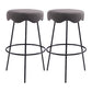 Contemporary Style Counter Stool Upholstered Bar-height Bar Stool with Metal Base Light Gray-Black 2 Piece Set Clearhalo 'Bar Furniture' 'Bar Stools' 'bar_stools' 'furn' 'furn_bar_stools' 'Furniture' 'Kitchen & Dining Furniture' 6371598