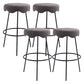 Contemporary Style Counter Stool Upholstered Bar-height Bar Stool with Metal Base Light Gray-Black 4 Piece Set Clearhalo 'Bar Furniture' 'Bar Stools' 'bar_stools' 'furn' 'furn_bar_stools' 'Furniture' 'Kitchen & Dining Furniture' 6371599