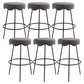 Contemporary Style Counter Stool Upholstered Bar-height Bar Stool with Metal Base Light Gray-Black 6 Piece Set Clearhalo 'Bar Furniture' 'Bar Stools' 'bar_stools' 'furn' 'furn_bar_stools' 'Furniture' 'Kitchen & Dining Furniture' 6371600