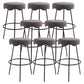 Contemporary Style Counter Stool Upholstered Bar-height Bar Stool with Metal Base Light Gray-Black 8 Piece Set Clearhalo 'Bar Furniture' 'Bar Stools' 'bar_stools' 'furn' 'furn_bar_stools' 'Furniture' 'Kitchen & Dining Furniture' 6371601