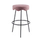 Contemporary Style Counter Stool Upholstered Bar-height Bar Stool with Metal Base Pink Black 1 Piece Clearhalo 'Bar Furniture' 'Bar Stools' 'bar_stools' 'furn' 'furn_bar_stools' 'Furniture' 'Kitchen & Dining Furniture' 6371602