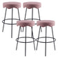 Contemporary Style Counter Stool Upholstered Bar-height Bar Stool with Metal Base Pink Black 4 Piece Set Clearhalo 'Bar Furniture' 'Bar Stools' 'bar_stools' 'furn' 'furn_bar_stools' 'Furniture' 'Kitchen & Dining Furniture' 6371604